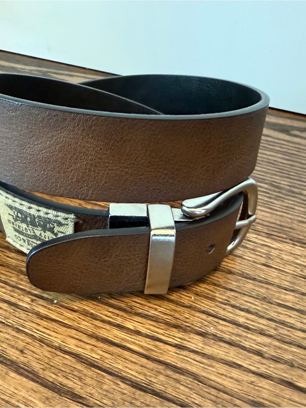 Boys Classic Reverable Brown/Black Belt with Silver Buckle